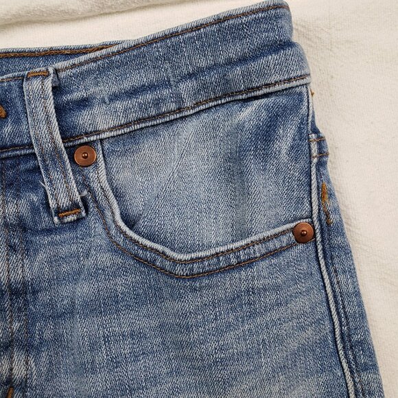 Madewell 9" High-Rise Skinny Jeans: Destructed-Hem Edition Size 26 Distressed - Picture 9 of 16